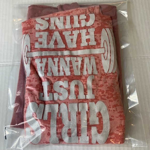 Womens Graphic Tank Tops Rise & Wine & Girls Just Wanna Have Guns Size Large - Picture 16 of 16